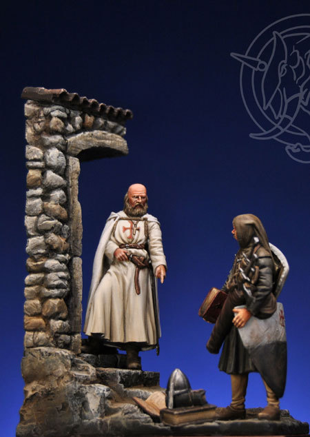 Romeo Models rm54-106 Provincial Commander if Templar Order with Servant 54 mm. Romeo Models rm54-106 Provincial Commander if Templar Order with Servant 54 mm.