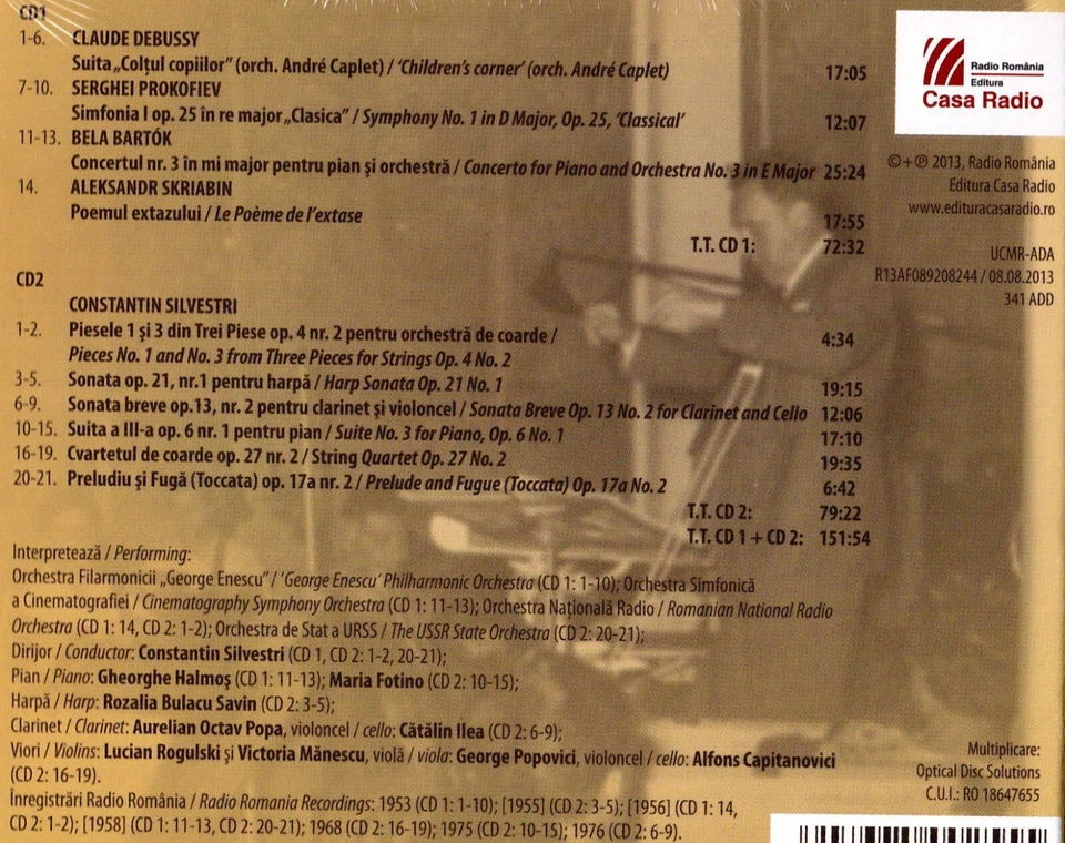 Romania CD Music CONSTANTIN SILVESTRI Historical Recordings Radio Legend  - Image 2 of 2