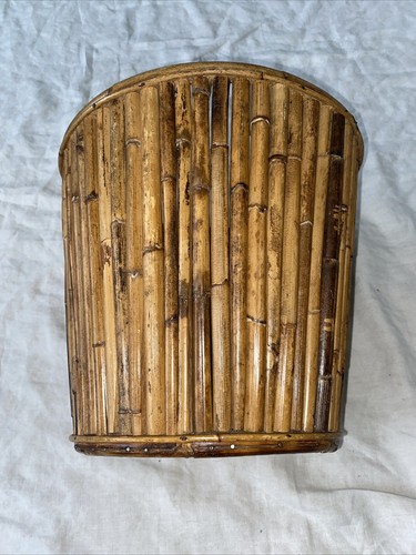 Vintage italienischer Bleistift Schilf Rattan Korb Pflanzgefäß Behälter - Bild 7 von 10