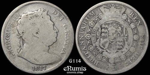 Great Britain, George III, Halfcrown 1817, Bull head, Fine - Picture 1 of 6