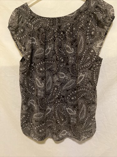 Camicia Anne Klein grande da donna paisley manica berretto collo rotondo marrone/bianco - Foto 6 di 15