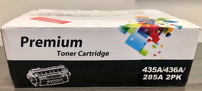 2 Pack of Premium Printer Toner 435A - 436A - 285A HP Canon