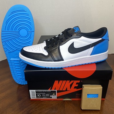 Nike Air Jordan 1 Low Retro OG Size 10 UNC Powder Blue White Black 