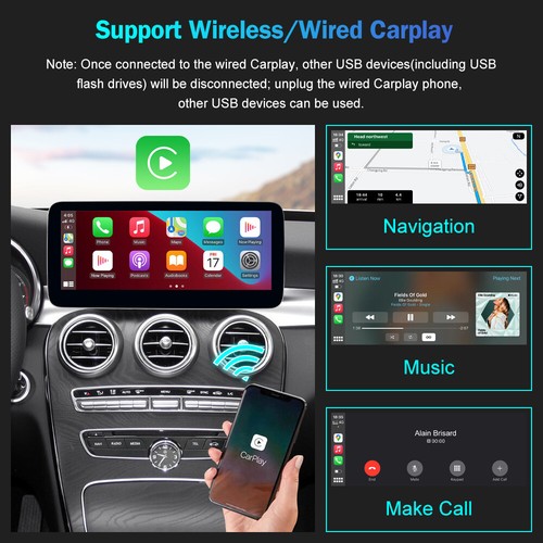 Pantalla 10.25'' Android 13 BT Navi GPS para Benz GLC C W205 X253 NTG5.0/5.1/5.2 - Imagen 7 de 18