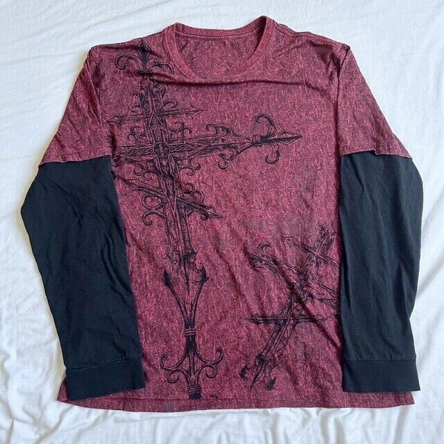 Y2K Grunge Cross Layered Long Sleeve T-shirt | eBay Y2K Grunge Cross Layered Long Sleeve T-shirt | eBay