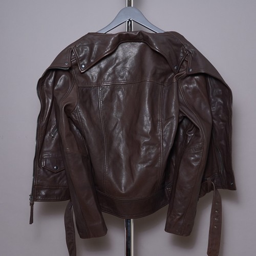 ALL SAINTS Leather Jacket LARGE Mens Brown Biker Bomber Celebrity Grail VOLTAIRE - Picture 17 of 19