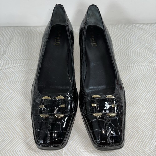 Amalfi by Rangoni Damenschuhe schwarz Krokoprägung Lackleder Loafer 10 schmal - Bild 3 von 18