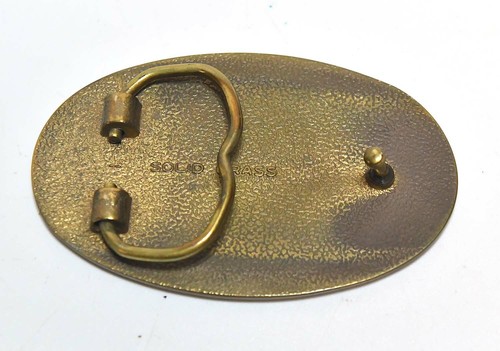 FIBBIA CINTURA VINTAGE RETRÒ FORD AUTO DA CORSA NASCAR OTTONE - Foto 3 di 4