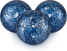 4" Decorative Glass Balls, Mosaic Sphere, Decorative Orbs, Centerpiece Balls for