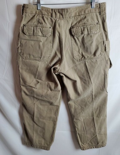 Jeans cargo Duluth Trading Flex Fire Hose kaki zip fly jeans uomo taglia 38x28 - Foto 4 di 7