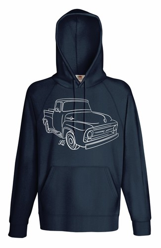 Truck F 100 Leif American Kapuzenpulli felpa con Shortbed Muscle Steil cappuccio Ford 71c1wqvO