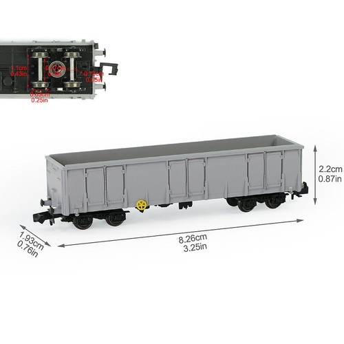 Evemodel N Scale 40ft High-side Gondola Car 1:160 Railway Wagons (Pack of 3) - Picture 3 of 15