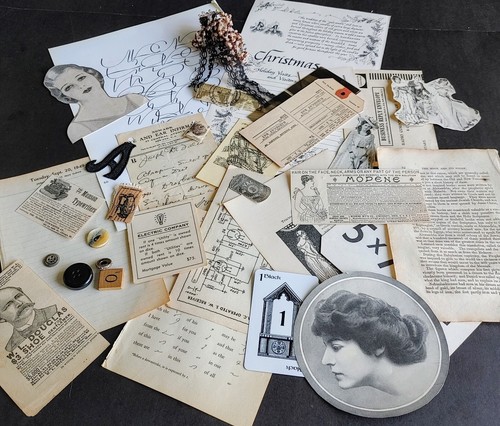 1 Lb. Vintage Paper Ephemera Lot Junk Journals Mixed Media Craft Collage - Picture 14 of 15