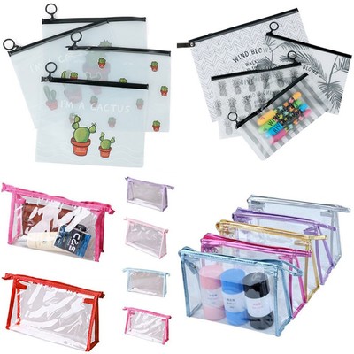 Woman Clear Plastic Pvc Cosmetic Bag Pencil Case Makeup Zipper Bags Travel Pouch Ebay