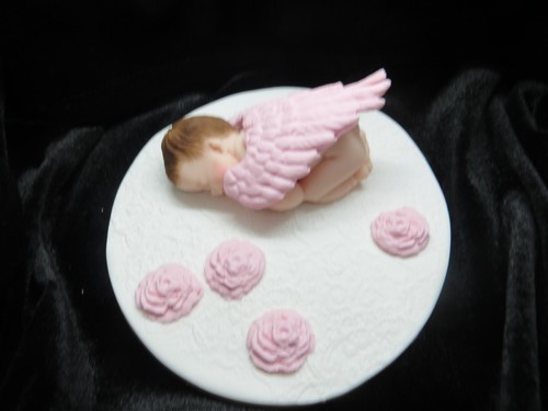 Rosa Engel Baby Figur / Tortenaufleger - Bild 6 von 6