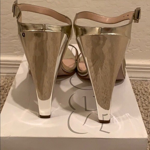 Topshop Gold Slip On Metallic Mule Strap Sandal Womens Sz 6.5 M - Picture 8 of 8