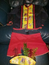 VINTAGE 1950'S CHILD'S GIRL'S PLA-MASTER TOY INDIAN western OUTFIT COSTUME 3 pcs