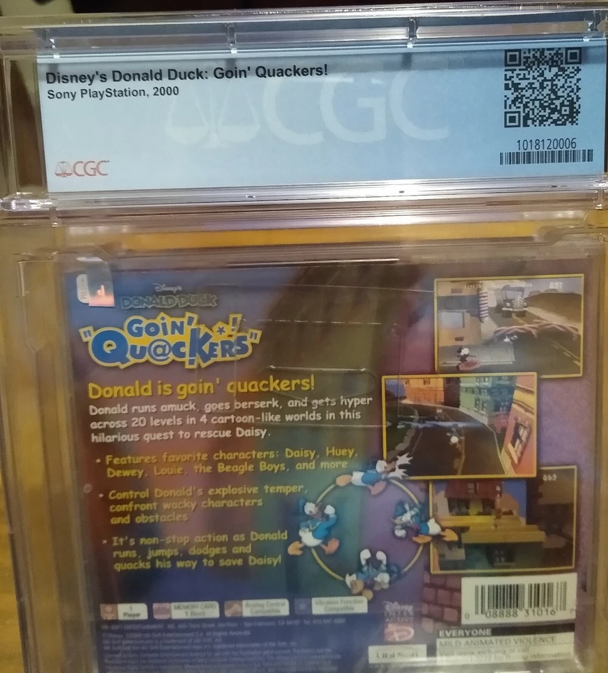Disney's Donald Duck: Goin' Quackers (Sony PlayStation 1, PS1, 2000) CGC 9.8 B+ - Image 4 of 4