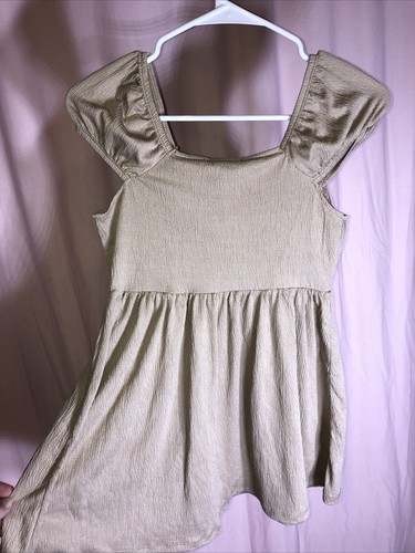 New With Tags Olivia Kay Kids Tan Beige Casual Dress Size Medium (8) Summer F3 - Bild 5 von 9