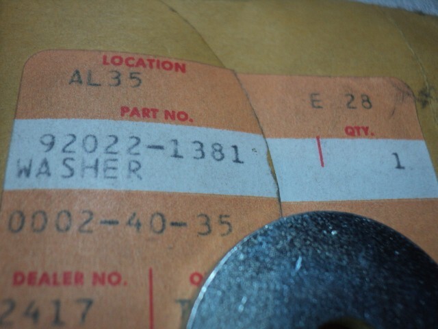 1973-85 KAWASAKI KD KM KLT MC1 MC1M STEERING STEM WASHER NOS OEM