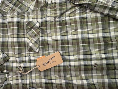 Duck Camp Clothing Company Fishing Shirt Mens Medium Vented Green Plaid New - Picture 2 of 10