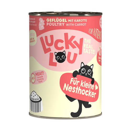 Lucky Lou Lifestage Kitten Geflügel Katzenfutter Katzennassfutter Futter 6x400gr - Bild 1 von 4