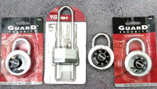 lot 1 HYPER TOUGH Keyed Padlock & 3 Guard Security Combination Padlocks Locks