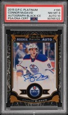 2015 O-PEE-CHEE OPC Platinum Black Ice Connor McDavid RC #24/50 PSA 8/10 Auto JC