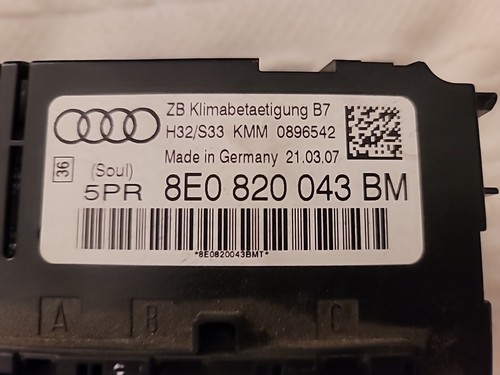 💥05 06 07 09 09 Audi A4 S4 RS4 Heater AC Climate Control Temerature 💥perfect✨ - Picture 3 of 5