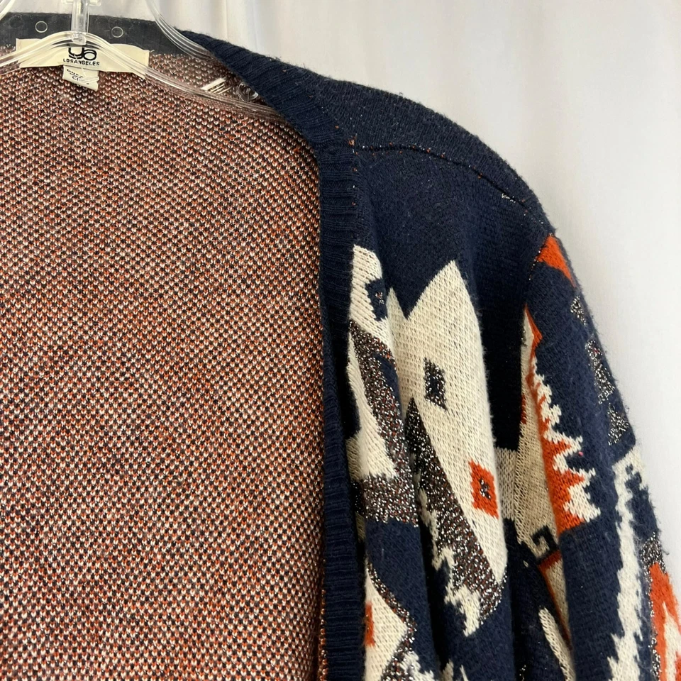 Cárdigan Ya Los Angeles para mujer estampado suroeste frente abierto metálico talla única Foto 3 de 4