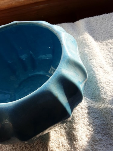 California Calie Originals Retro Turquoise/Blue Planter Bowl PB2 USA - Picture 6 of 6