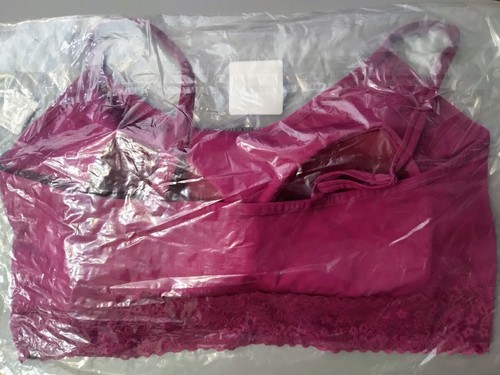 BNWT Torrid Plus Size 3(22/24) Magenta Lightly Lined Seamless Lace Band Bralette - Picture 8 of 10