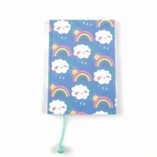 Hardbound Journal, 80 Sheet Rainbow Clouds Design with Ribbon & Bell 7” x 5”
