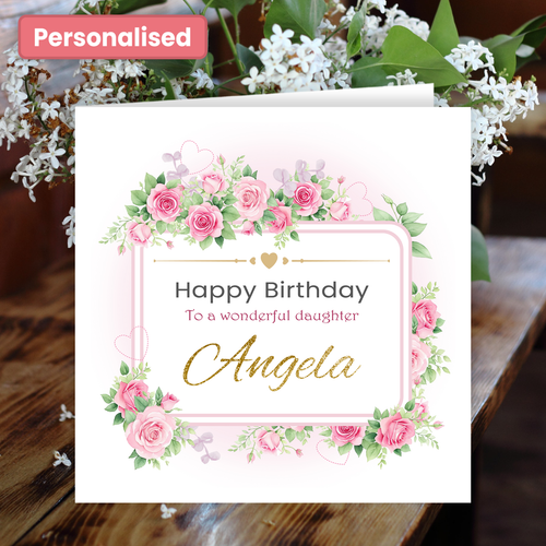Personalised BIRTHDAY CARD Friend Daughter Granddaughter Sister Mum Auntie Rose - Picture 3 of 8