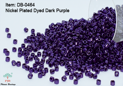 Miyuki Delicas 11/0 Nickel Plated Dyed Dark Purple Seed Beads DB-464 - Picture 1 of 1