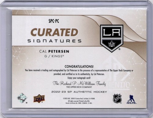 Cal Petersen Curated Signatures /199 2022-23 SP Authentic SP #SPC-PC Auto - Bild 2 von 2