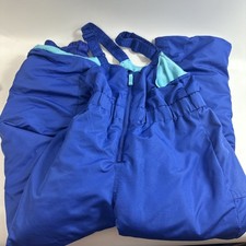 All In Motion Snow Bibs Boys Medium Water Wind Resistant Blue    