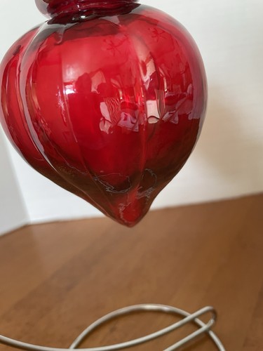 VTG KUGEL Midwest Heavy Red Glass Christmas Ornament 4.5” Tall - Picture 4 of 5
