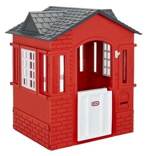Playhouse with Working Door Windows and Shutters  Red| For Kids 2-6 Years Old