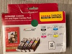 Genuine Canon PGI-220BK / CLI-221C,M,Y Ink & Photo Paper Combo Pack Sealed inks