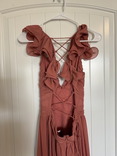 Lulus Soirée Celebration Rose Color lace up dress Size Small - Picture 5 of 8