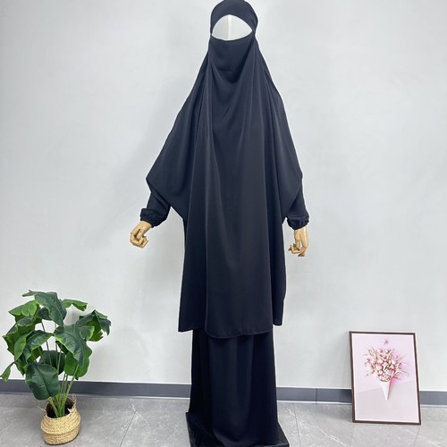 Dubai Mujeres Abaya Sobre la Cabeza Khimar Falda Larga Conjuntos Kaftán Islámico Oración Ramadán - Imagen 28 de 38