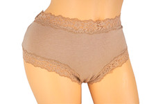 .VTG VICTORIA'S SECRET PINK COTTON LACE TRIM CHEEKY PANTY XL