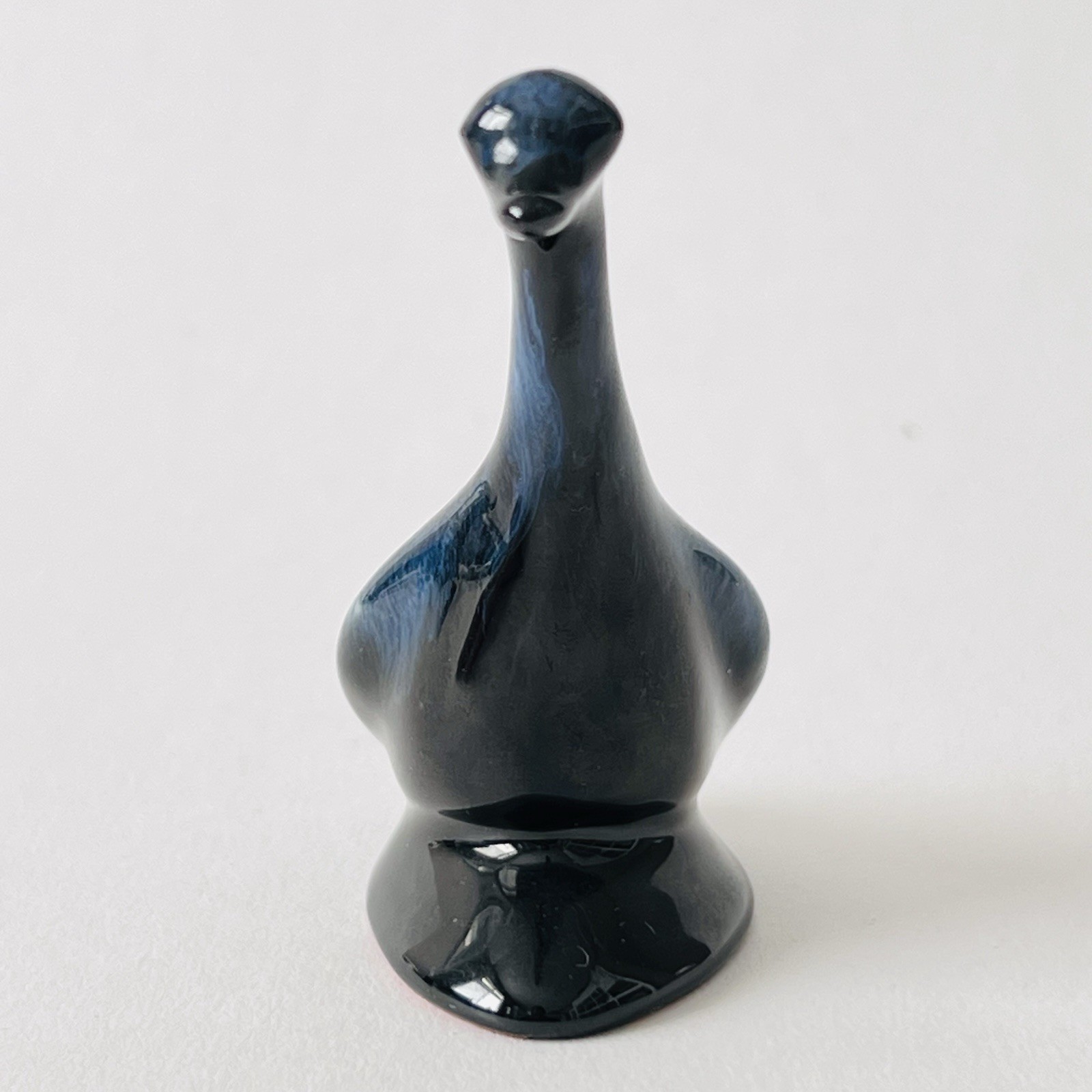 Vintage Blue Mountain Pottery Small Blue Drip Glaze Canada Goose Figurine 3" thumbnail 2