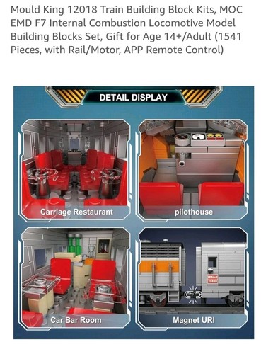 New Mould King 12018 Diesel Locomotive Train Set. Remote Control Building Blocks - Picture 12 of 14