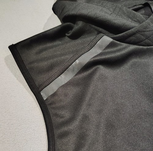 Adidas Sleeveless Hoodie Vest XL Black Jacket Pockets Shooter Reflective Strip - Picture 2 of 12