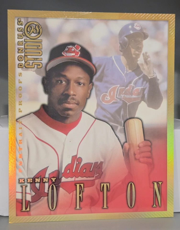 1998 Donruss Studio Kenny Lofton #368 Studio Portrait Proofs Gold 232/300 - Imagem 4 de 4