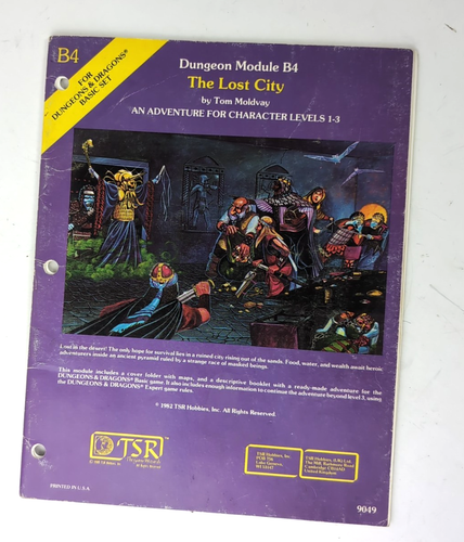 DUNGEON & DRAGONS - THE LOST CITY B4 - 1982 TSR #9049
