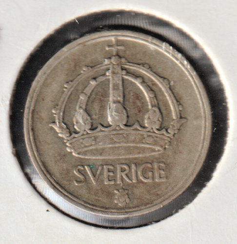 Sweden 1944 25 Ore .400 silver coin circulated condition - Picture 2 of 2