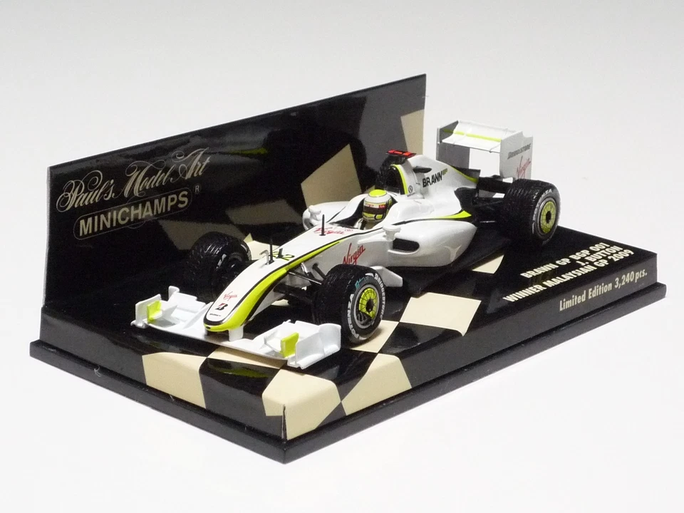 MINICHAMPS 1:43 BRAWN GP BGP 001 J. BUTTON WINNER GP MALESIA 2009 - Immagine 2 di 4